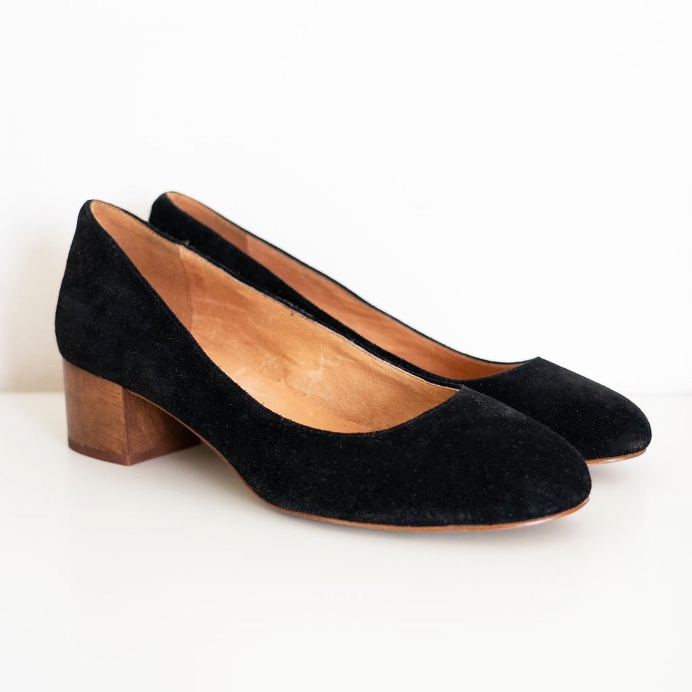 Madewell Ella Black Suede Leather Pumps Heels